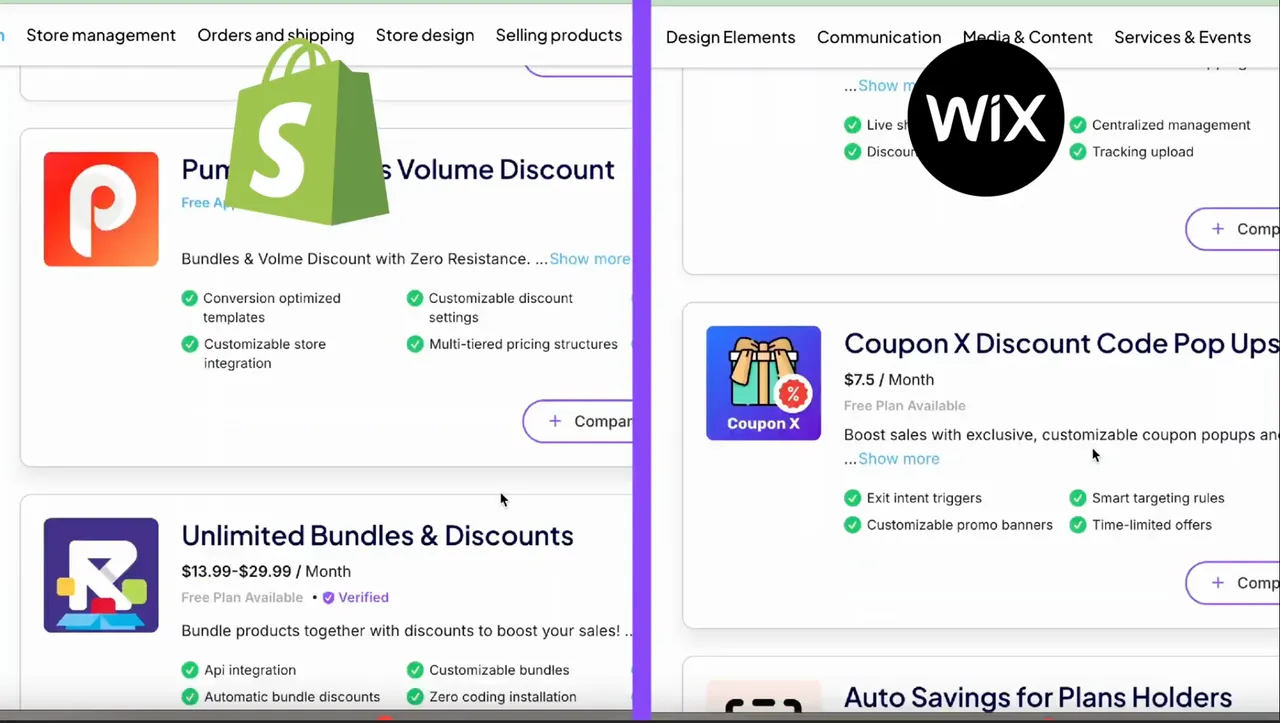 You can discover both Shopify and Wix discount apps easily with the wide selection and the compare function on the platform. 